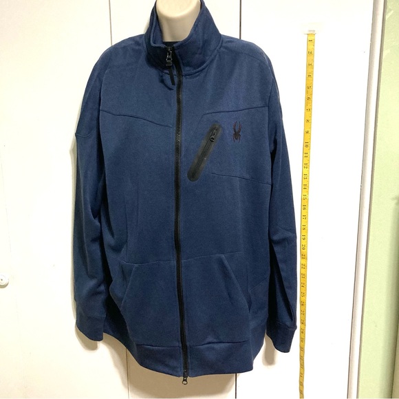 SPYDER Active Full Zip Jacket Blue Mens Large NEW - Picture 7 of 16